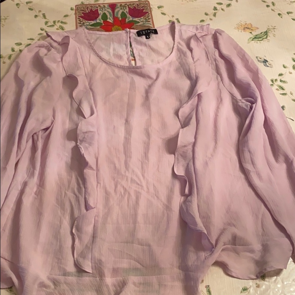 Purple ruffle blouse